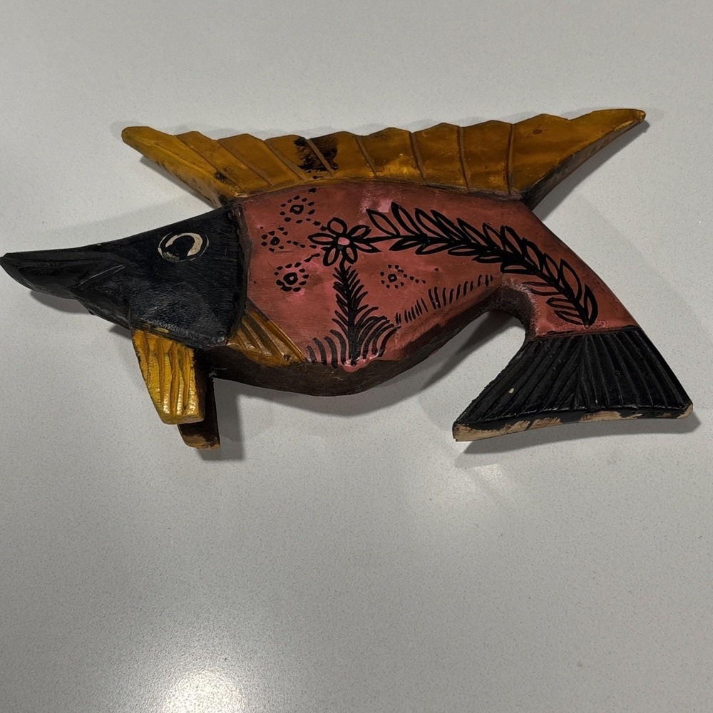 Handpainted Wooden Swordfish From Mexico